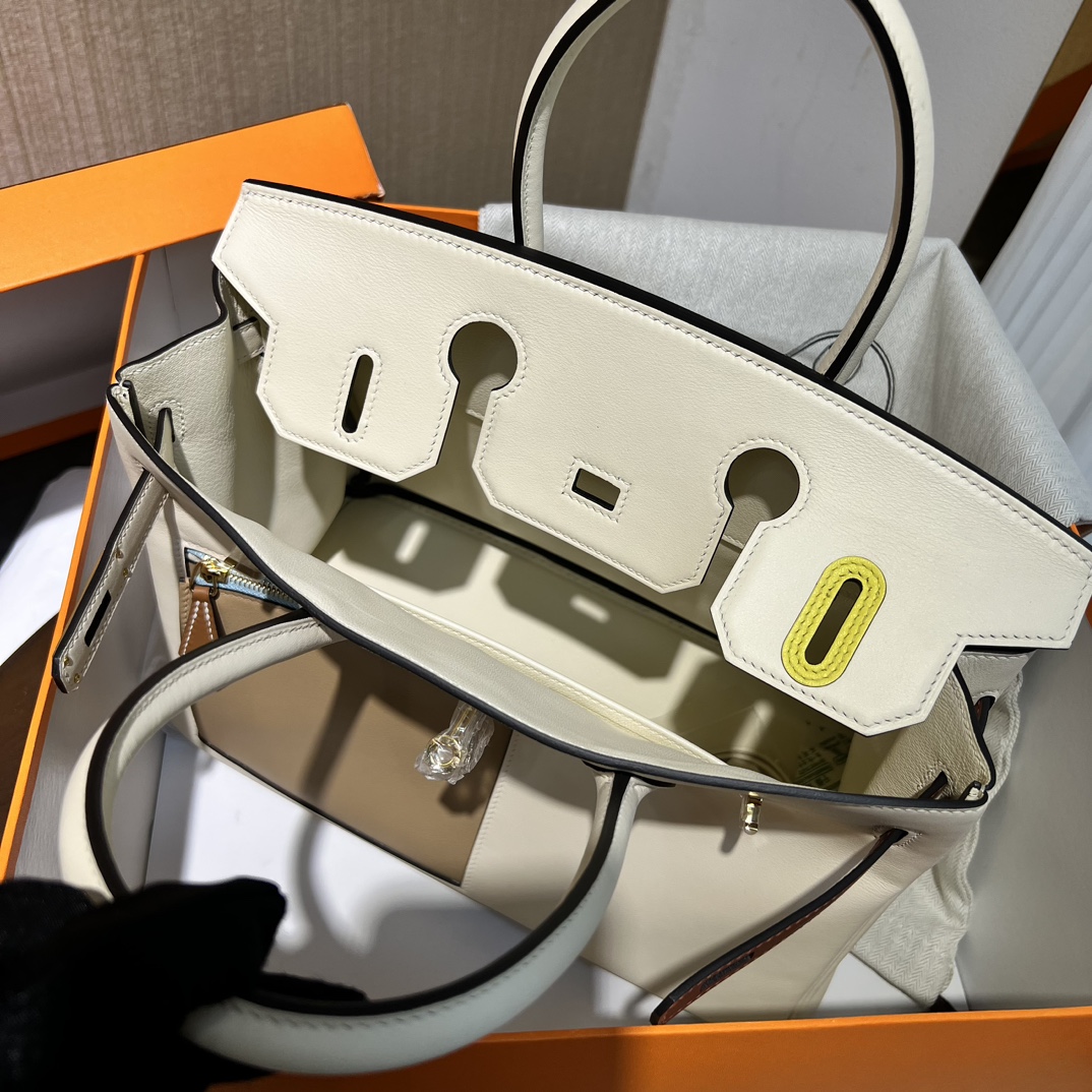 Hermes Birkin 30CM Swift Leather Handbag White 